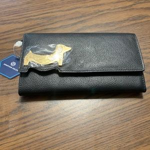 Jonathan Adler Dachshund zip wallet leather